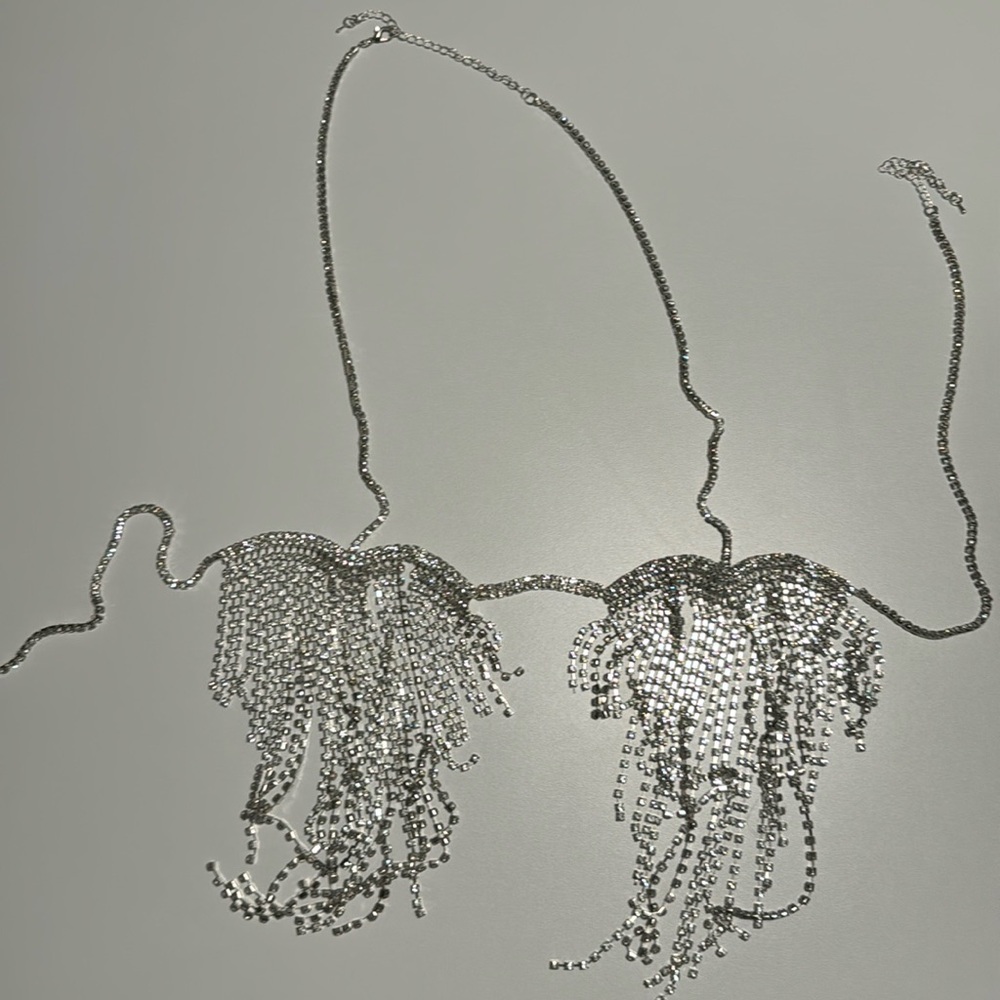Akira….Take me to the party silver rhine stone bra. Never worn.OS